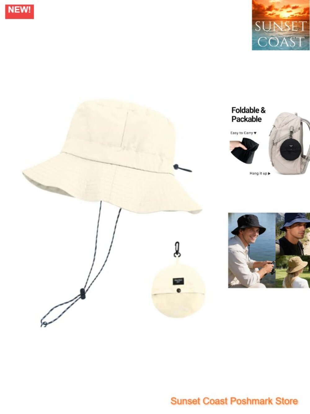Packable Sun Bucket Hat UV Protection Outdoor Fishing Unisex